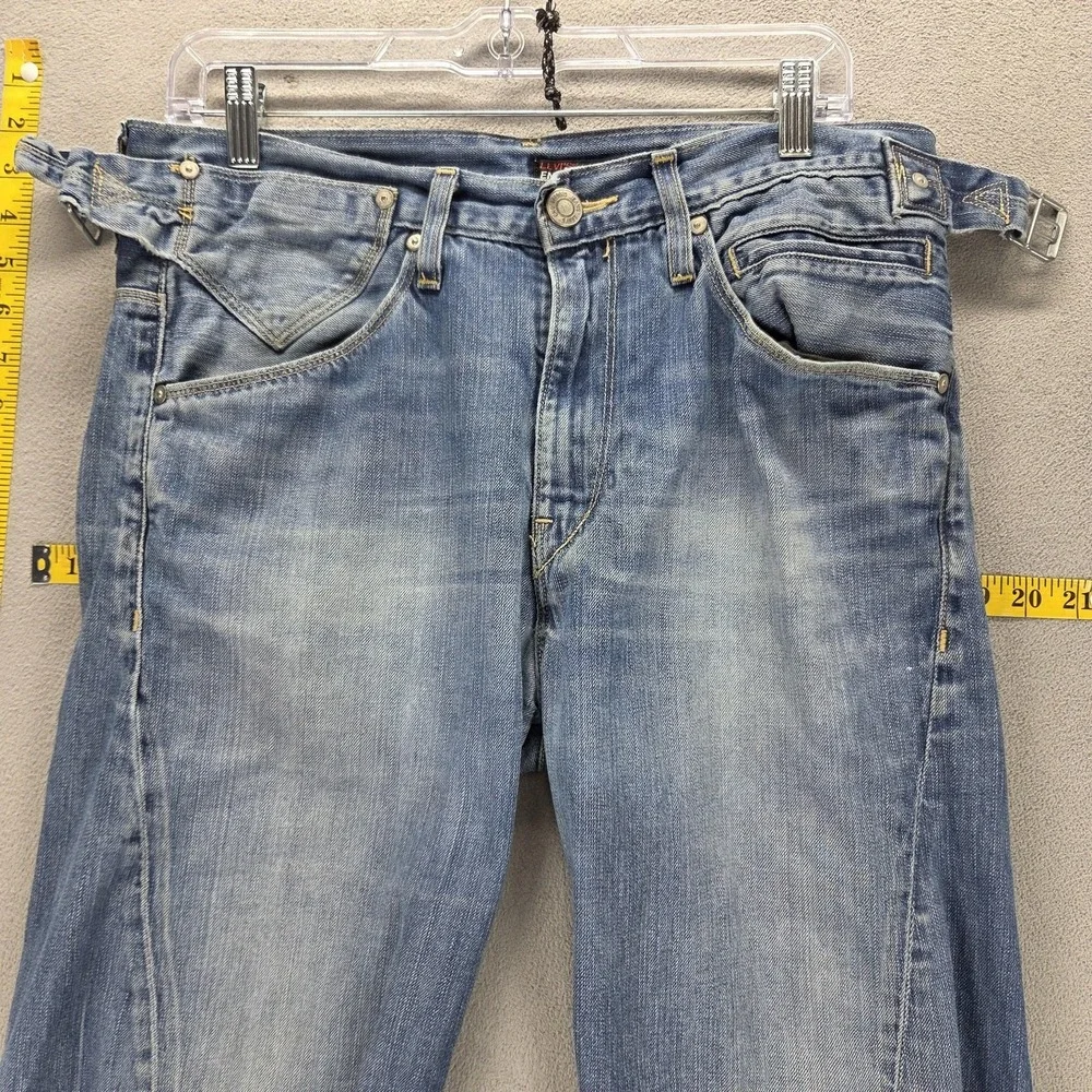 Vintage Levis Engineered Jeans Mens Blue Buckle Back Twisted Zip Fly Fits 32x28